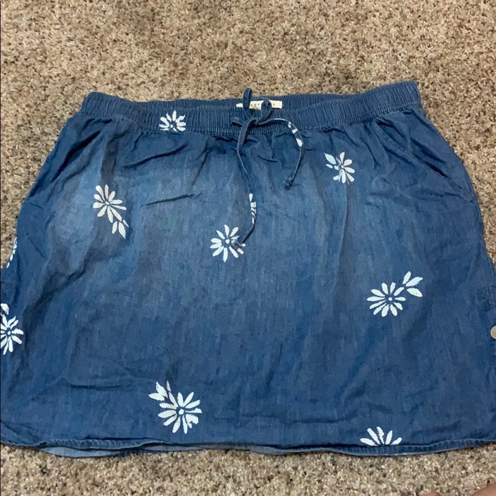 Floral Jean Mini Skirt